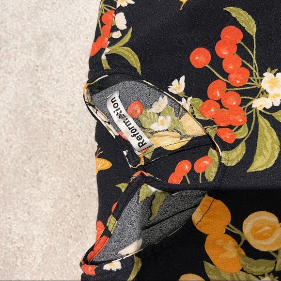 Reformation Black Floral Midi Dress - Picture 6 of 10